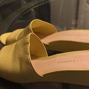 Loeffler Randall yellow leather slides